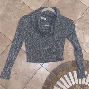 Dillards gray cropped turtle necked sweater